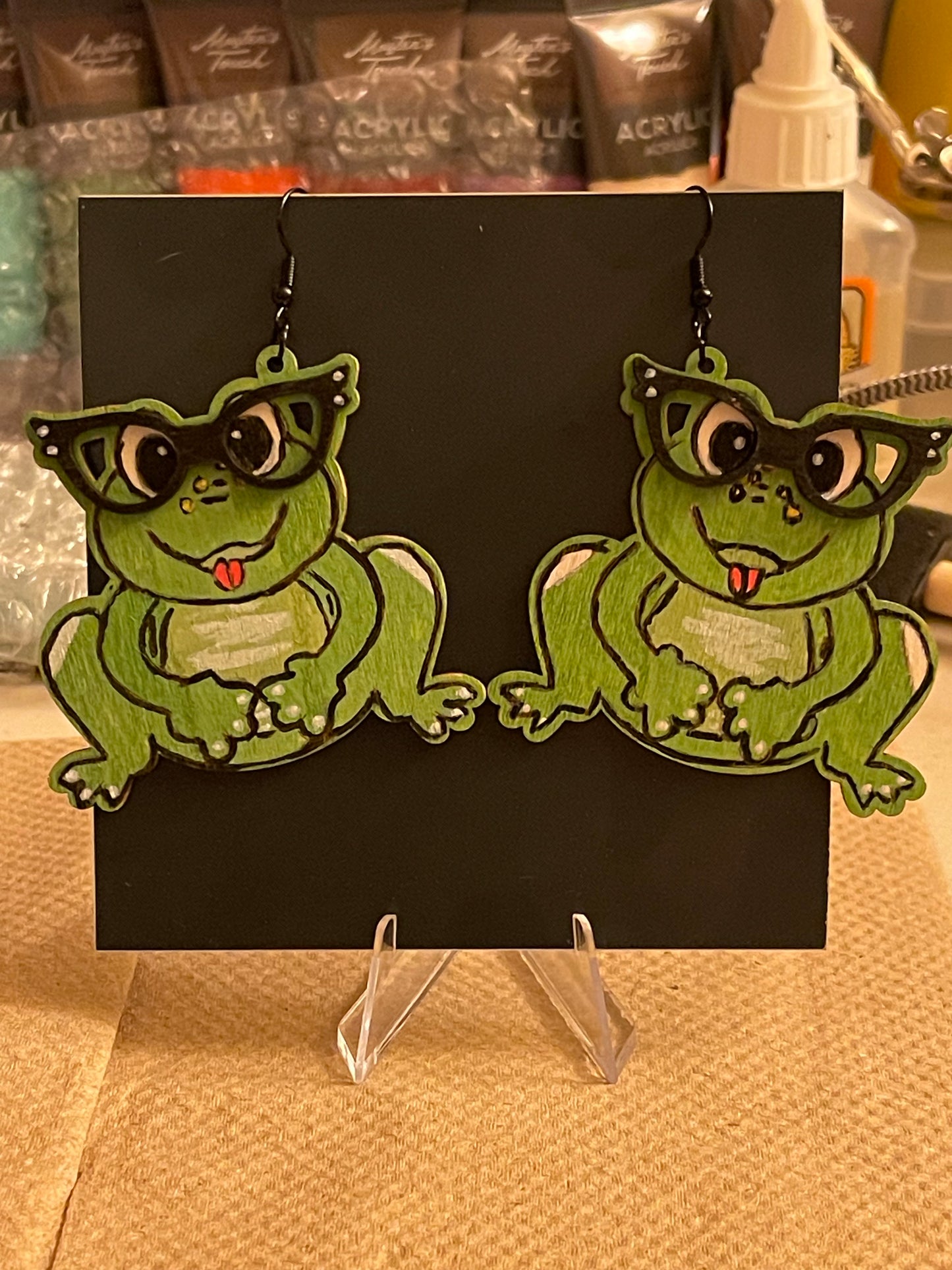 Frog Layered Dangle Earrings