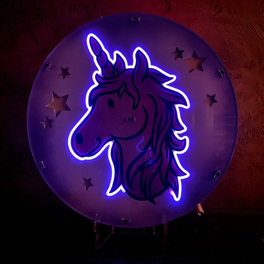 EL Wire Unicorn Neon Sign Night Light with star accents