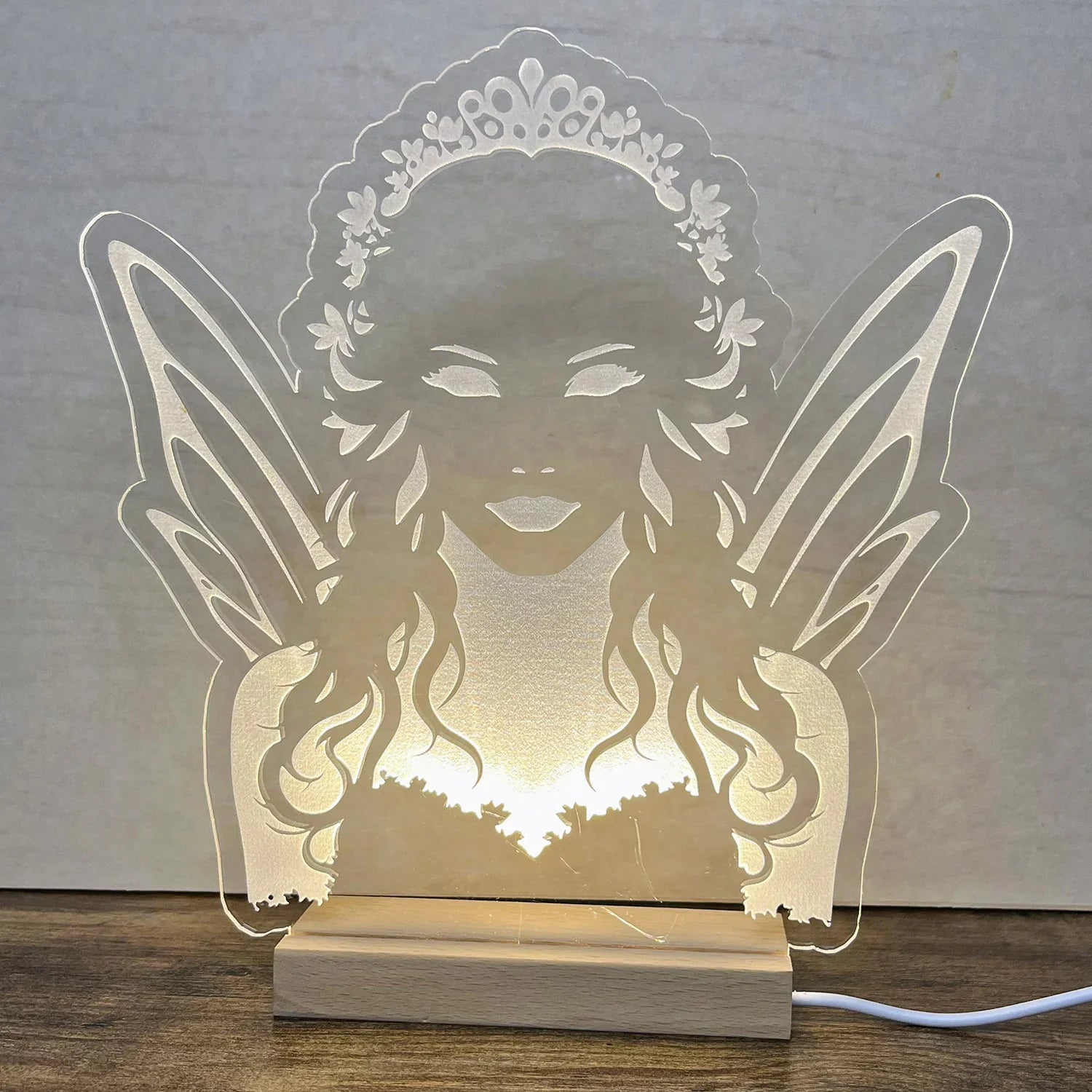 Fairy Queen LED Nightlight with glowing acrylic design.