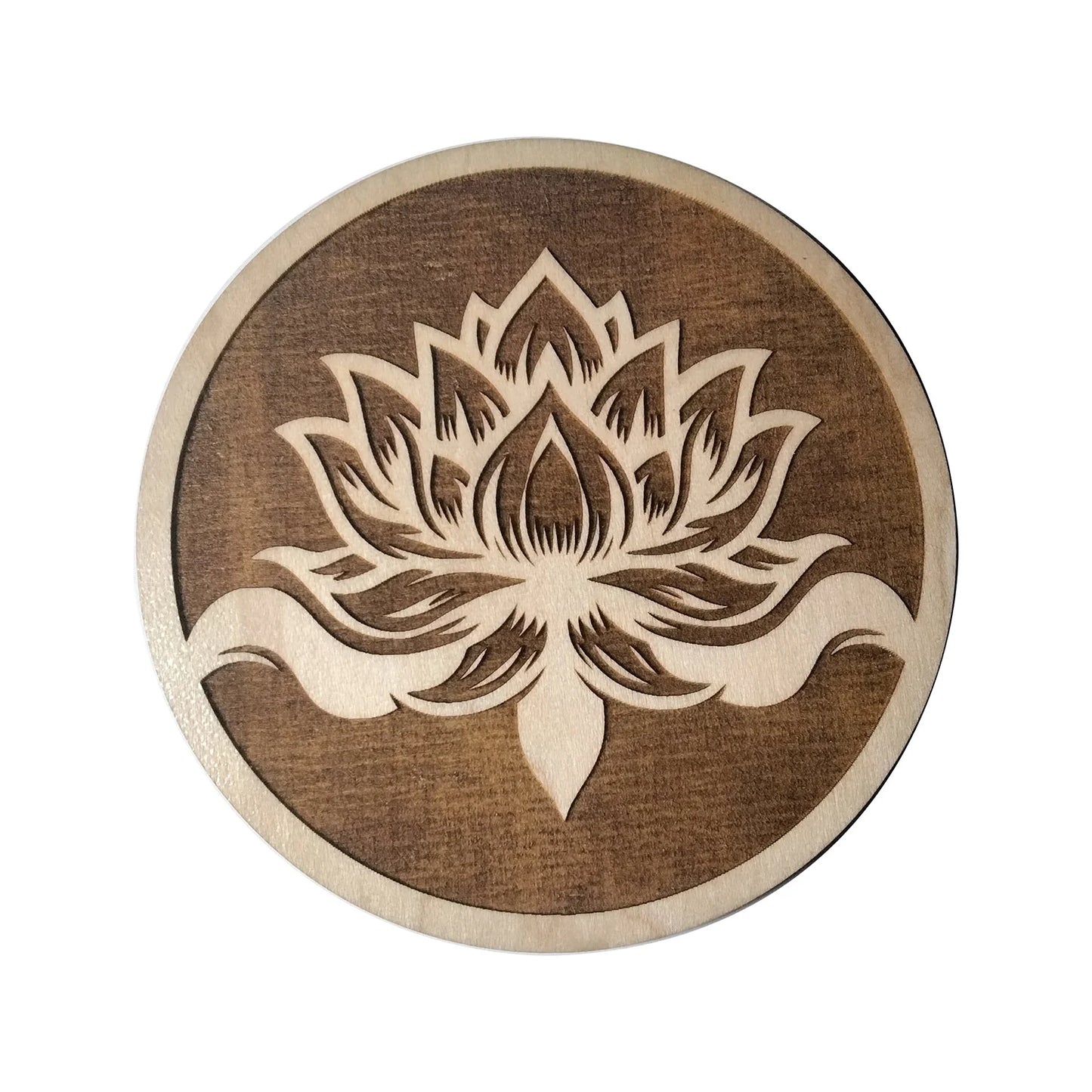 Elegant Lotus Flower Design Round Coaster