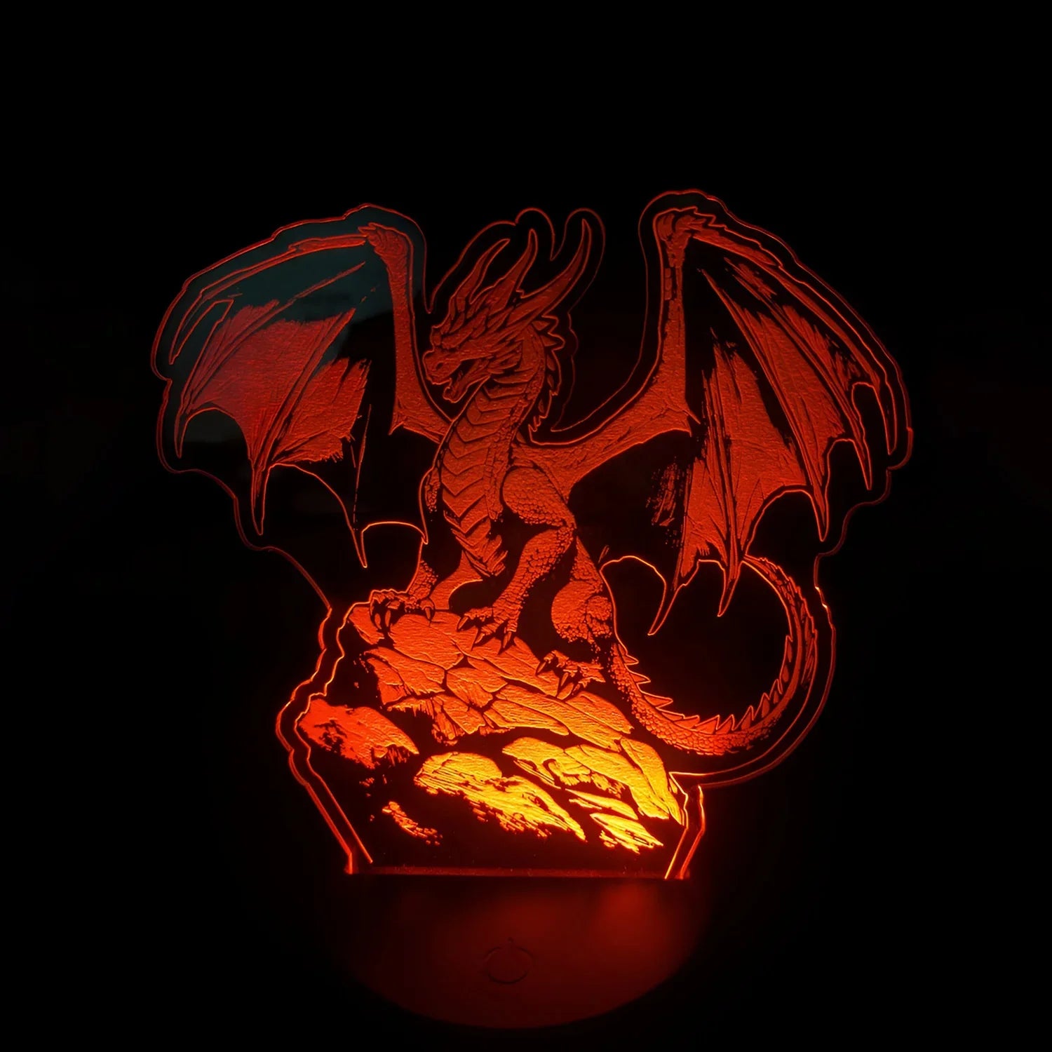 Mythical Dragon LED nightlight with intricate dragon design and soft glowing base.