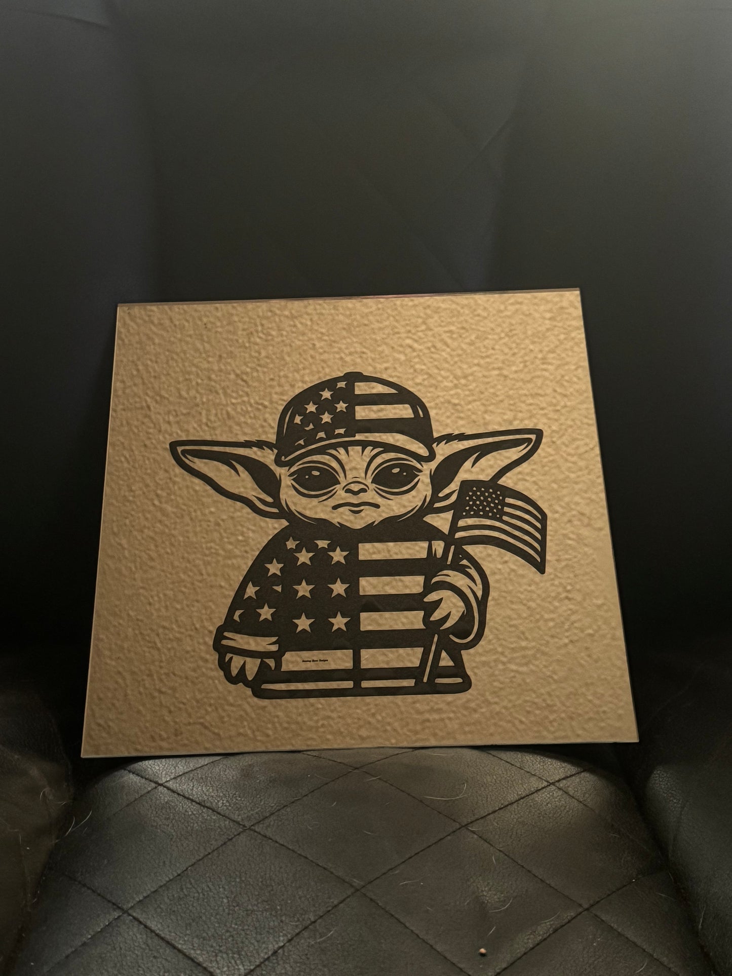 Yoda Holding US FLAG 12x12 Mirror