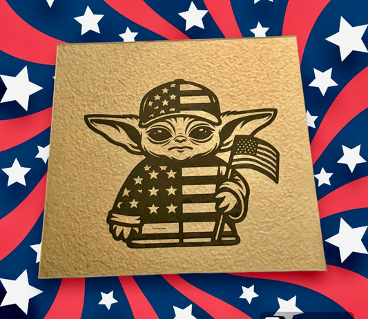 Yoda Holding US FLAG 12x12 Mirror