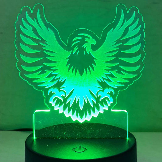 Eagle Wings LED Nightlight with glowing eagle design by Smokey Bear Designs.