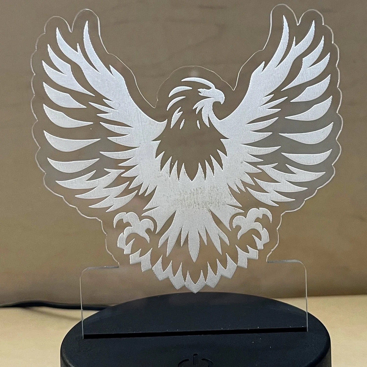 Eagle Wings LED Nightlight by Smokey Bear Designs, featuring a majestic eagle design, perfect for home illumination.