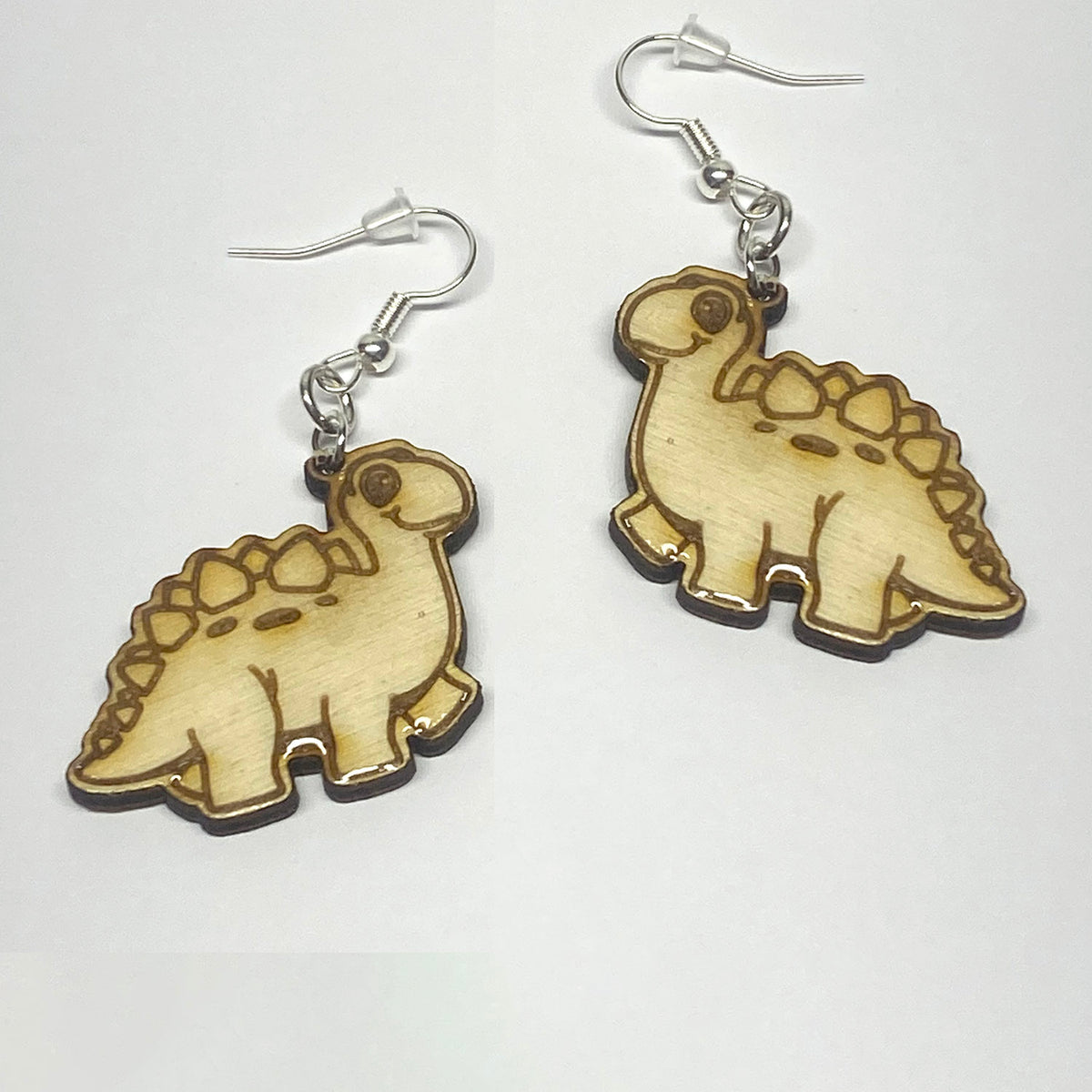 Jurassic Dinosaur Dangle Earrings - Stegosaurus