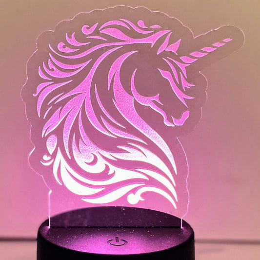 Majestic Unicorn LED Nightlight with soothing glow and intricate design.