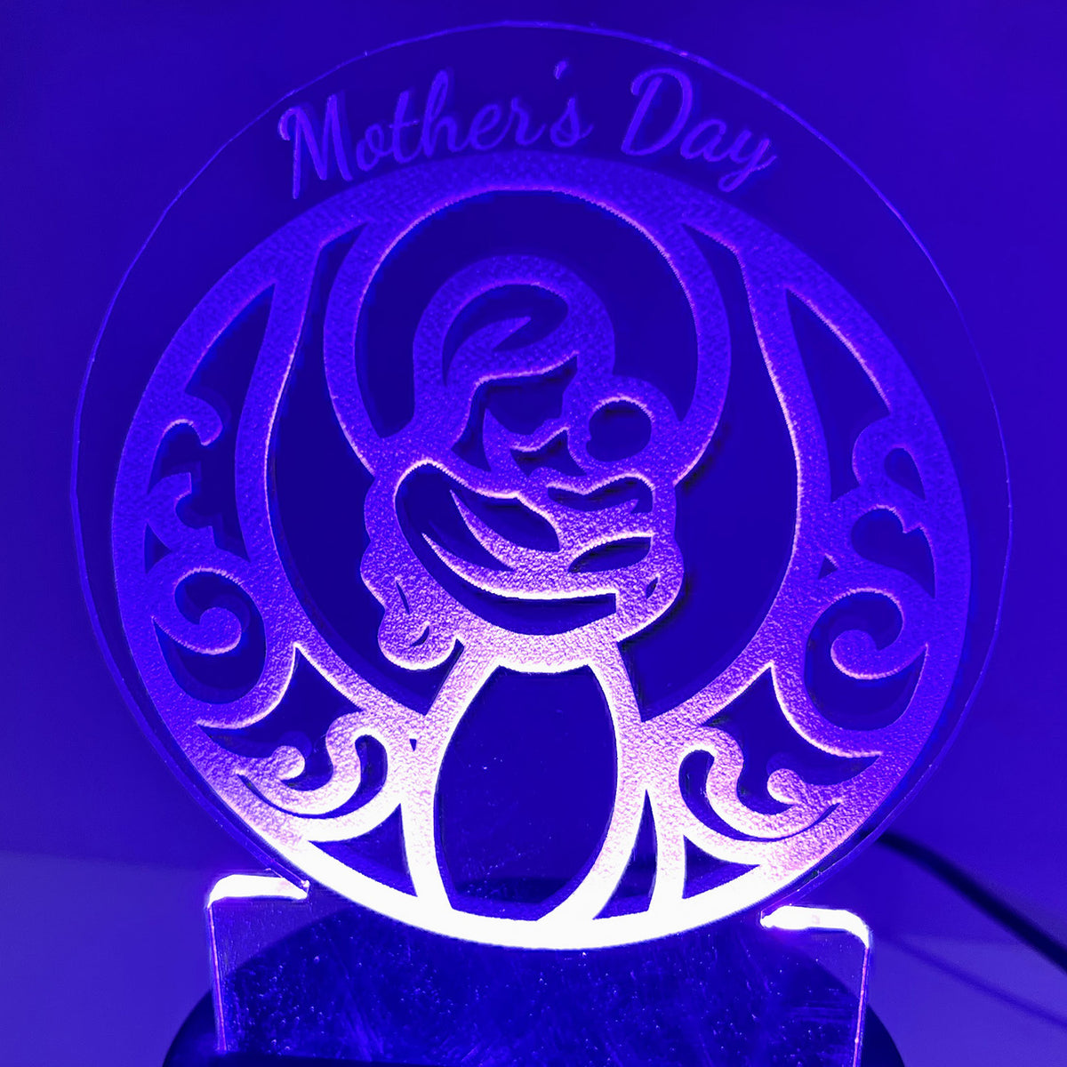 Mother's Day "Mom & Child" LED Nightlight with intricate design.