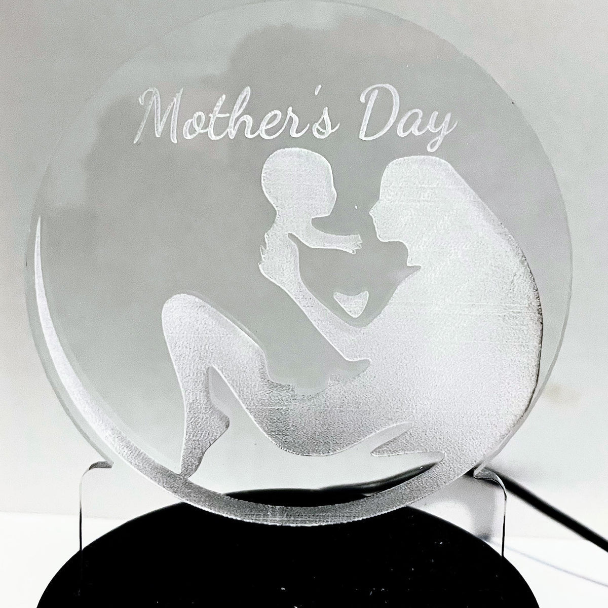 Mother's Day "Mom & Child" LED Nightlight with silhouette design.