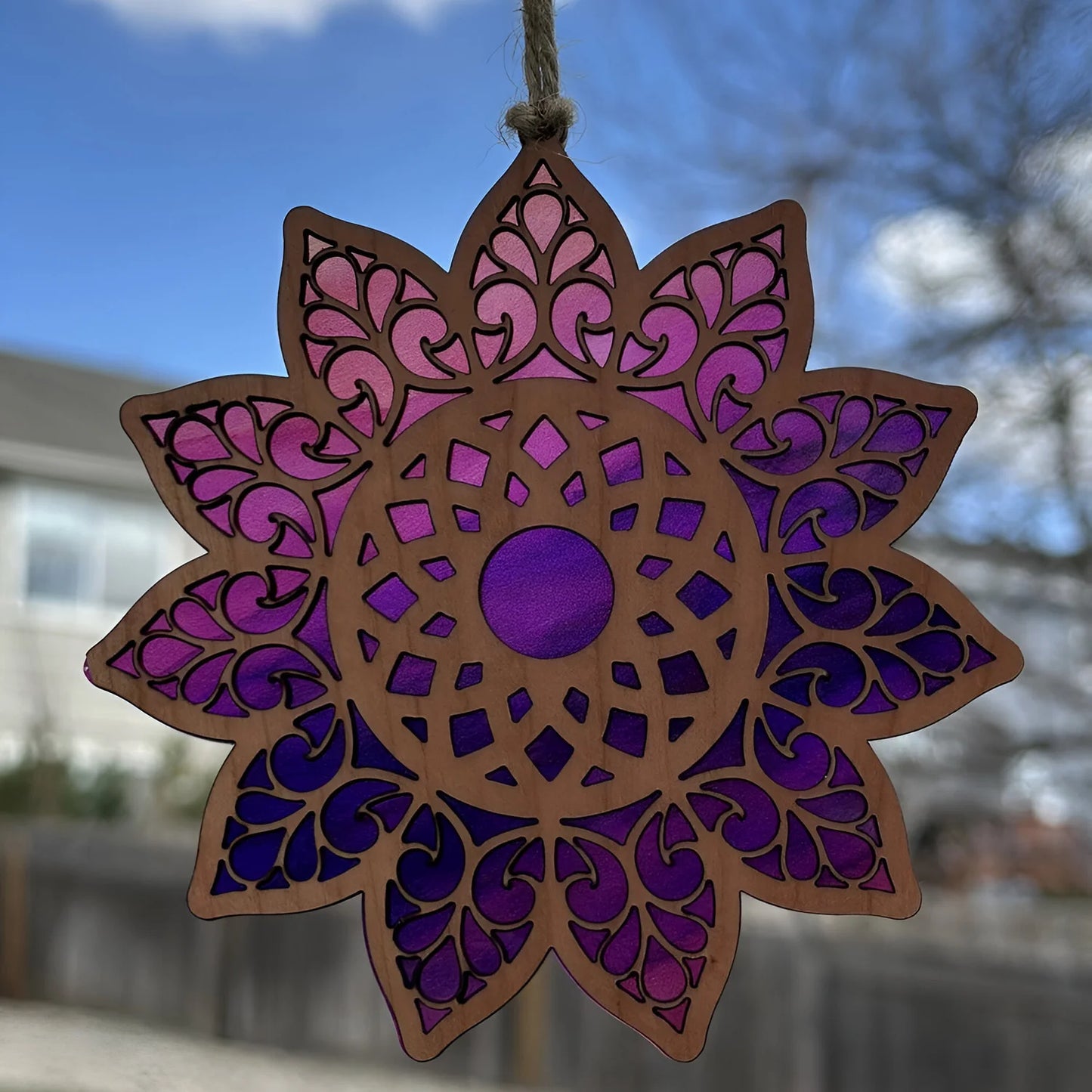 Radiant Sunflower Mandala Suncatcher